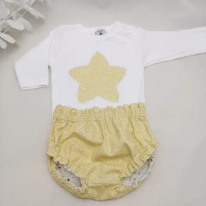 Body bebé personalizado manga larga con cubrepañal reversible