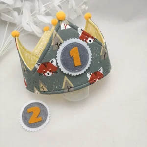 Corona cumpleaños reversible zorros