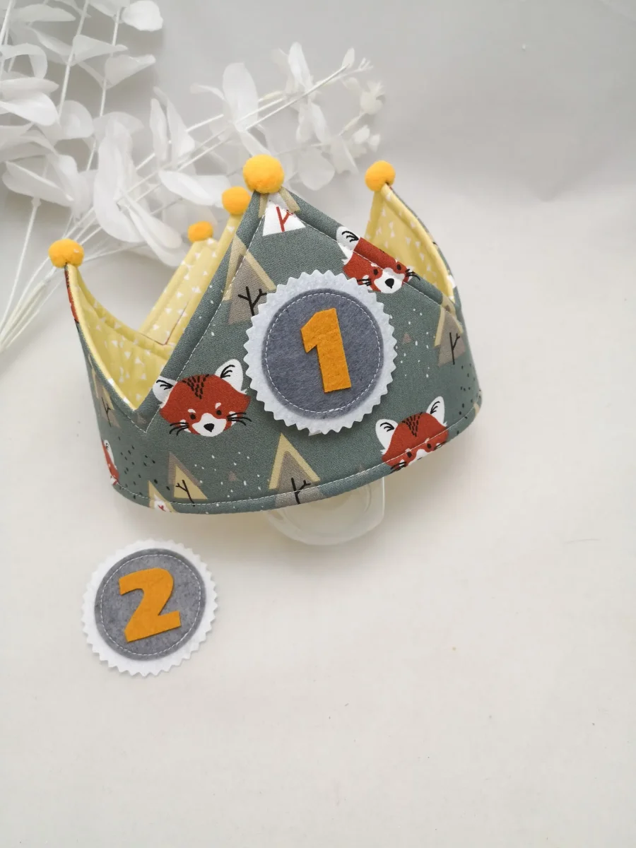 Corona cumpleaños reversible zorros