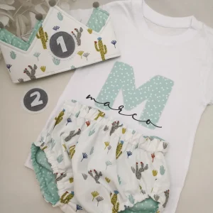Conjunto cumpleaños inicial cactus