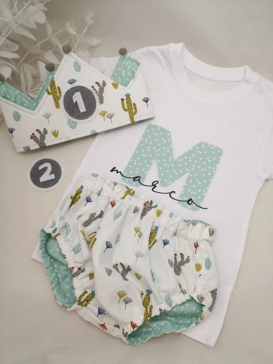 Conjunto cumpleaños inicial cactus