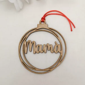 Bola navidad personalizada círculos madera