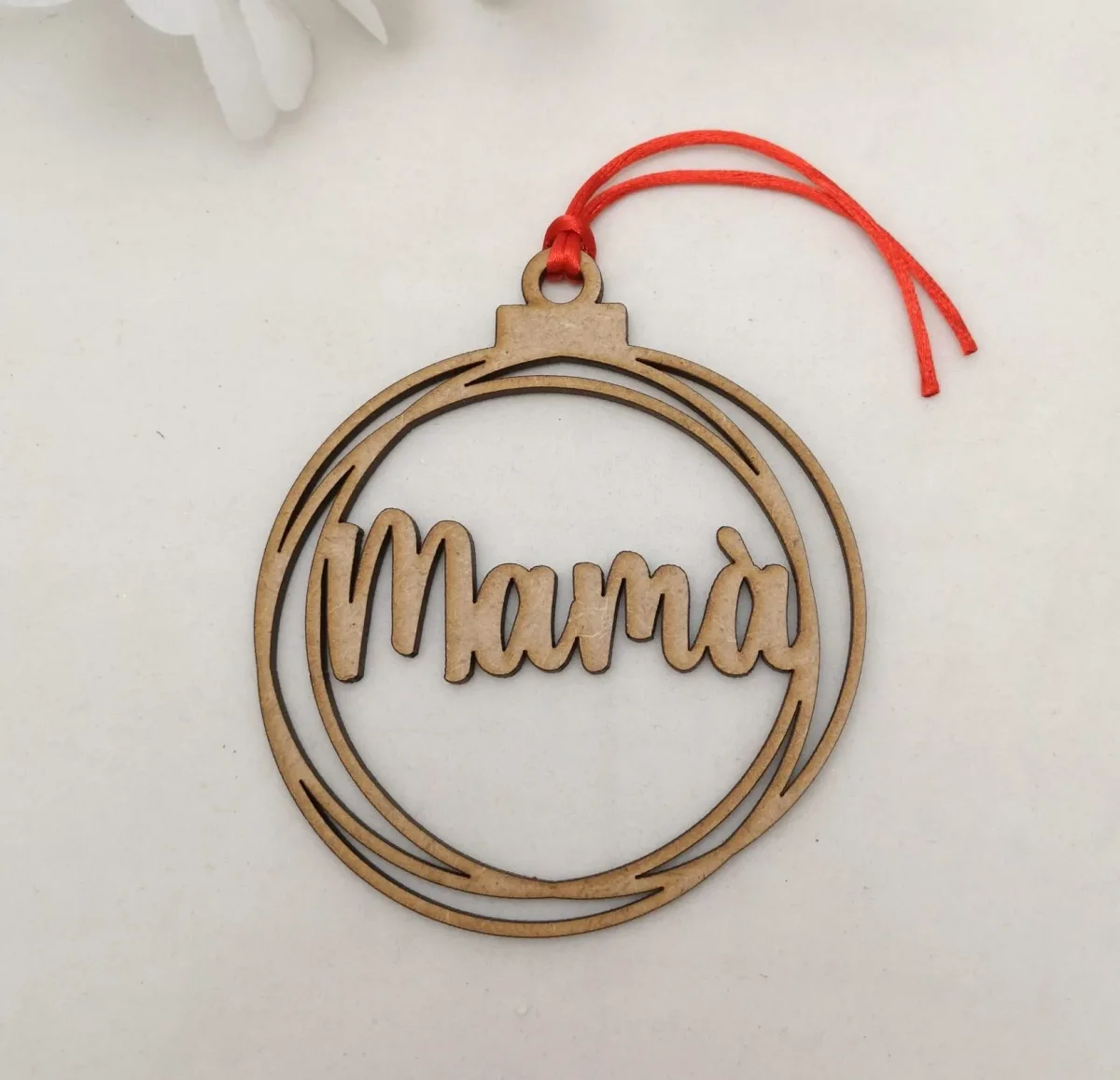 Bola navidad personalizada círculos madera