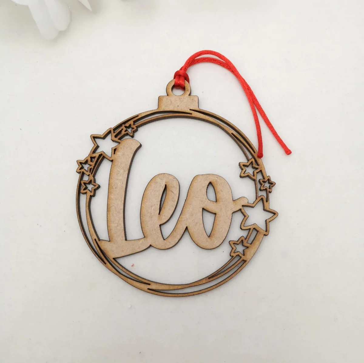Bola navidad personalizada estelar madera