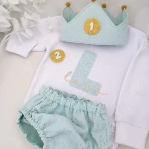 Conjunto cumpleaños sudadera muselina. Varios colores