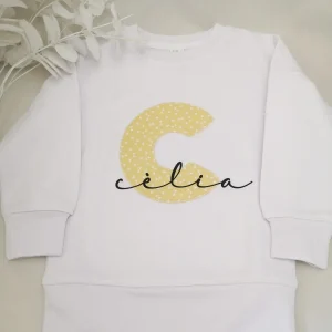 Sudadera blanca niñ@ con INICIAL Y NOMBRE