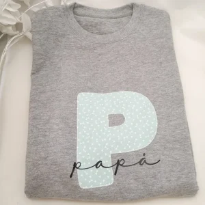 Sudadera ADULTO gris con inicial y nombre