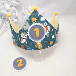 Corona cumpleaños reversible circo con mostaza