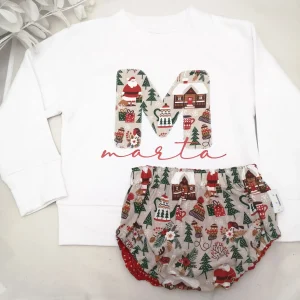 Cubrepañal y sudadera niñ@ NAVIDAD