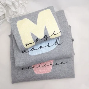 Pack 3 sudaderas niño con inicial y nombre