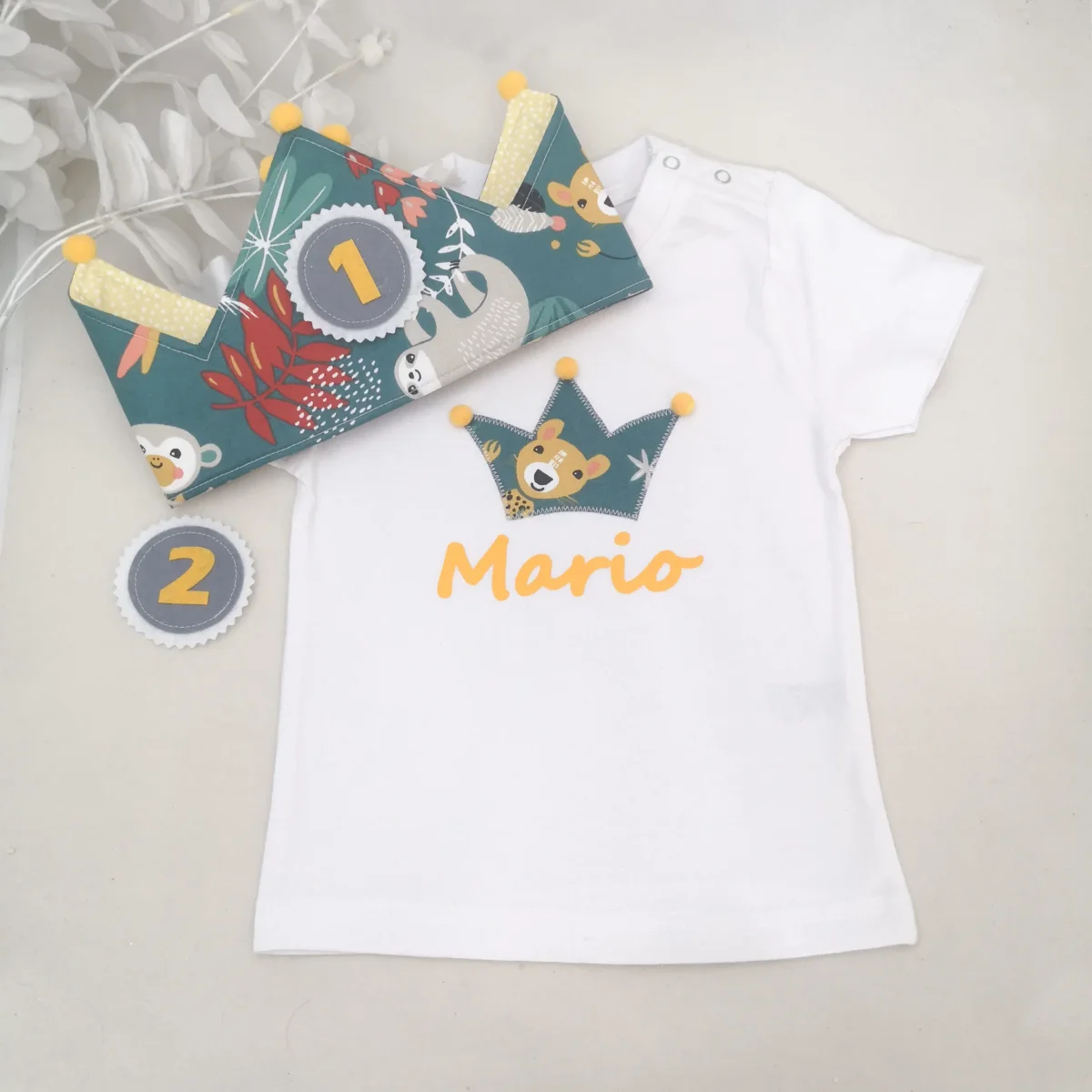 Corona cumpleaños y camiseta bailarinas grises - Imagen 3