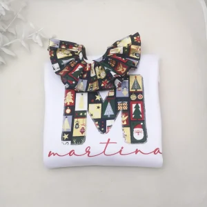 Sudadera niñ@ personalizada navidad con cuello de quita y pon a juego.