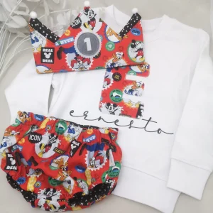 Conjunto cumpleaños con sudadera mickey y sus amigos