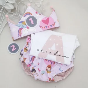 Conjunto cumpleaños princesas y globos