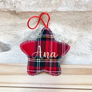 Estrella tela cuadros navidad personalizada