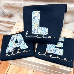 Pack 3 sudaderas azul marino niño con estampado de flores