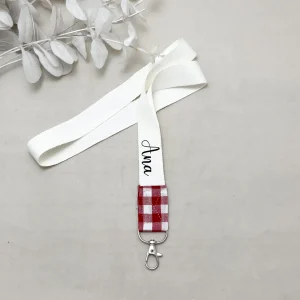 Llavero cinta cuello cuelga llaves tela personalizado