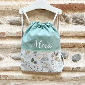Mochila personalizada cuerdas elefantes pastel