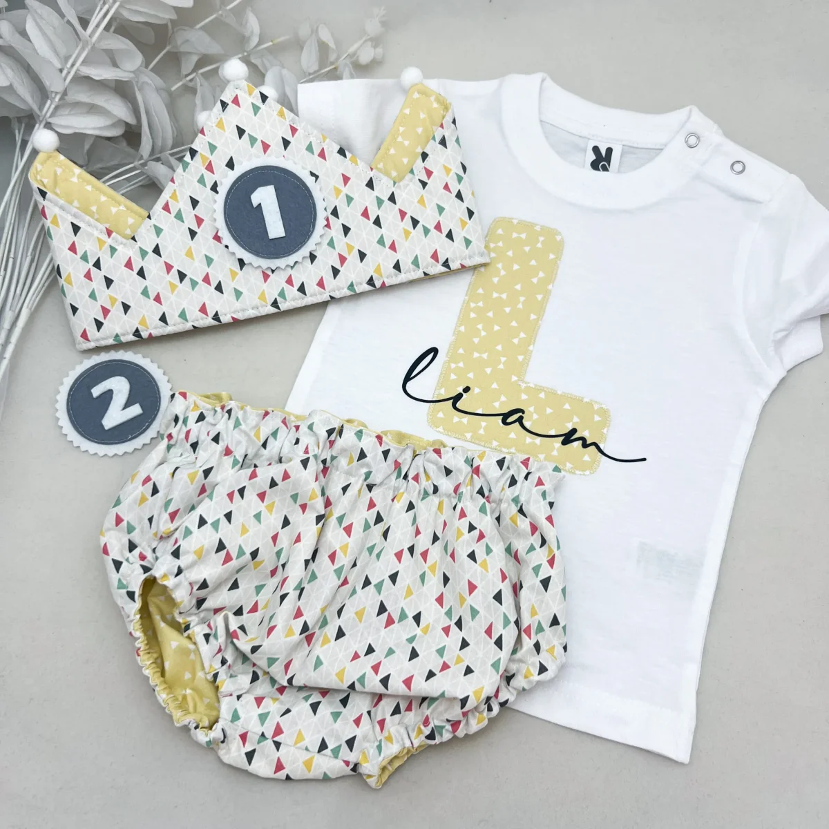 Conjunto cumpleaños pajaritas colores
