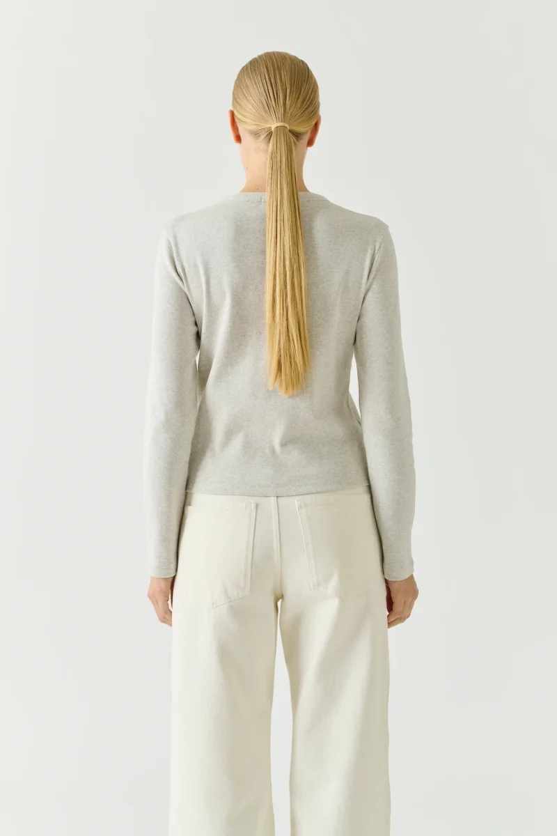 CAMISETA FLAVIE GRIS JASPEADO - Imagen 4