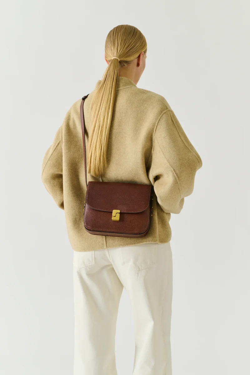 BOLSO BELLISSIMA MAXI COÑAC LAGARTO - Imagen 3