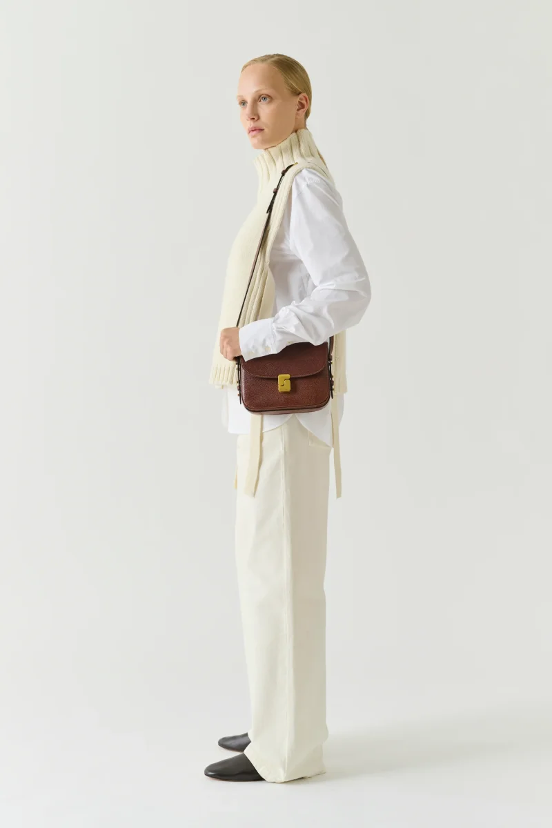 BOLSO BELLISSIMA MINI COÑAC LAGARTO - Imagen 4