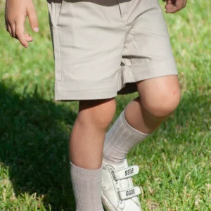 Pantalón corto loneta beige