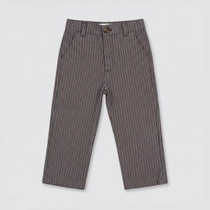 Pantalón recto rayas marrón