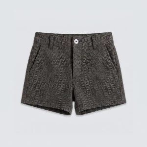 Pantalón corto espiga gris