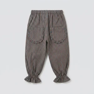 Pantalón niña rayas marrón