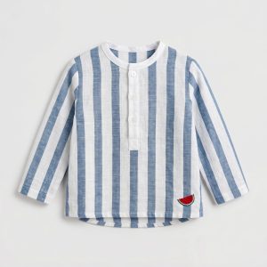 Polera rayas azul denim
