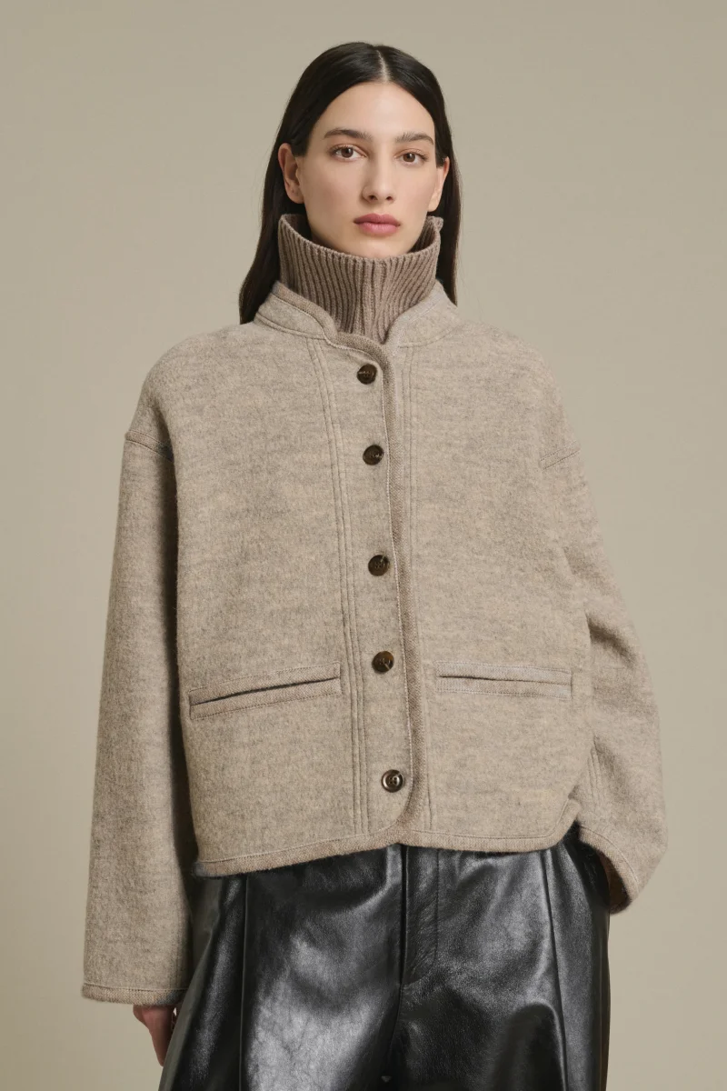 CHAQUETA OLYMPE BEIGE/GRIS - Imagen 2