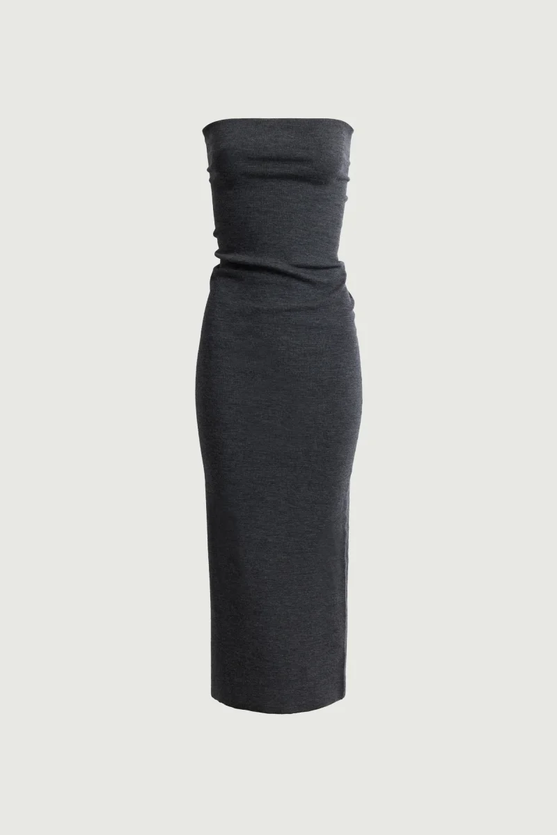 VESTIDO LILIA GRIS ANTRACITA - Imagen 5