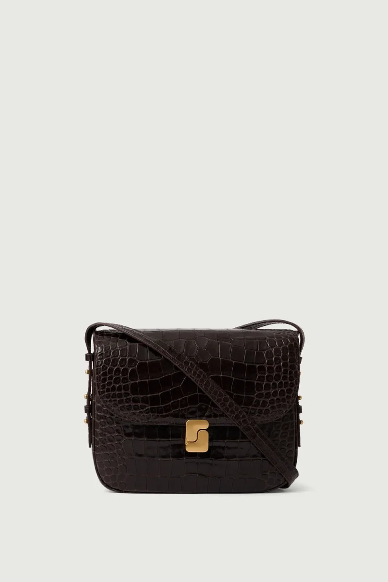 BOLSO BELLISSIMA MAXI MARRÓN OSCURO CROCO - Imagen 2