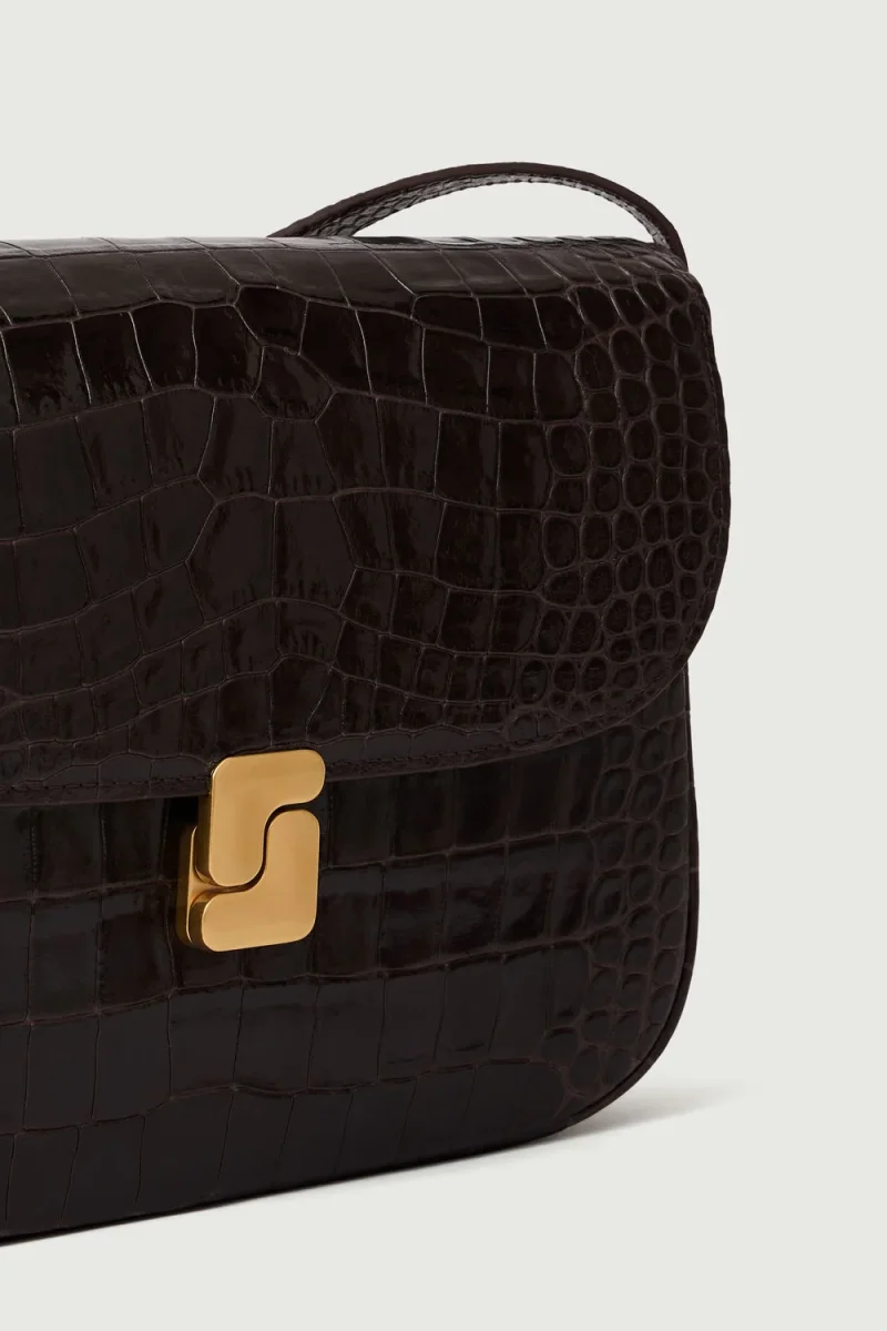 BOLSO BELLISSIMA MAXI MARRÓN OSCURO CROCO - Imagen 4
