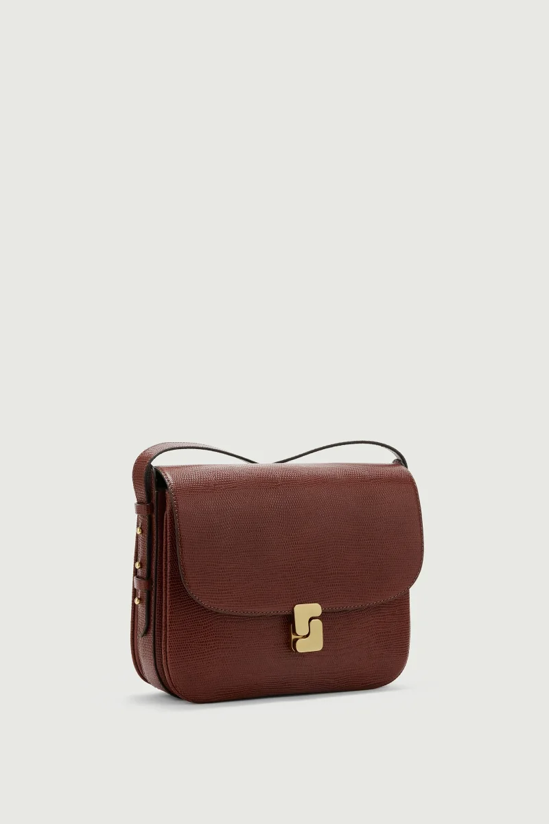 BOLSO BELLISSIMA MAXI COÑAC LAGARTO - Imagen 5