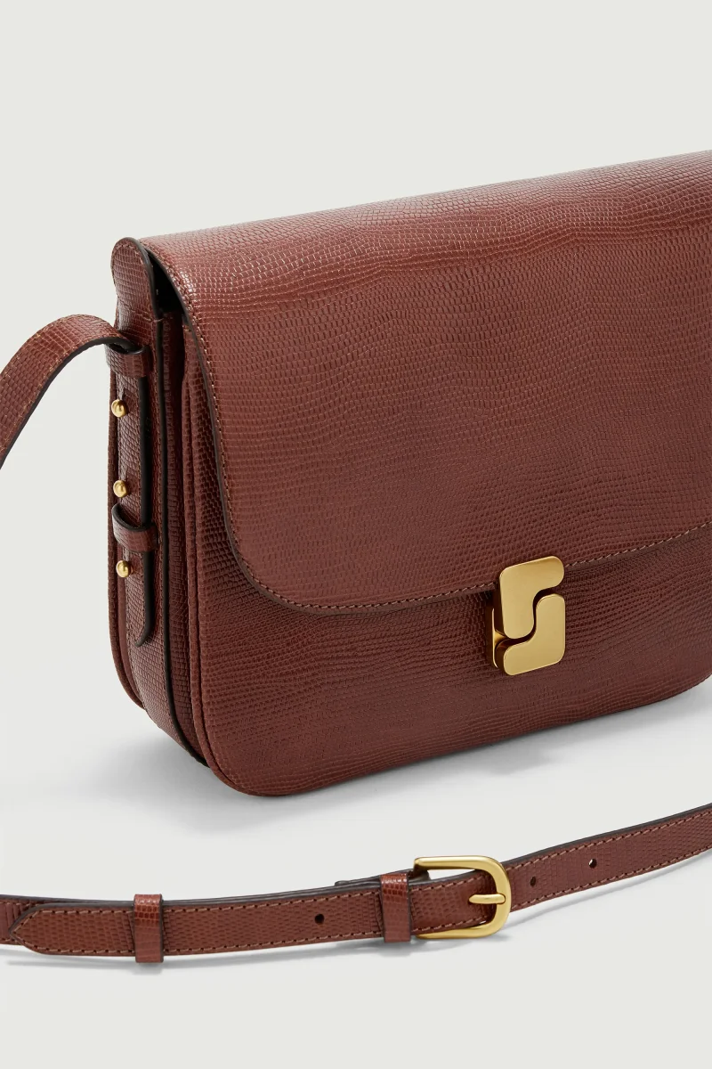 BOLSO BELLISSIMA MAXI COÑAC LAGARTO - Imagen 6