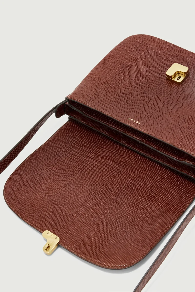 BOLSO BELLISSIMA MAXI COÑAC LAGARTO - Imagen 7