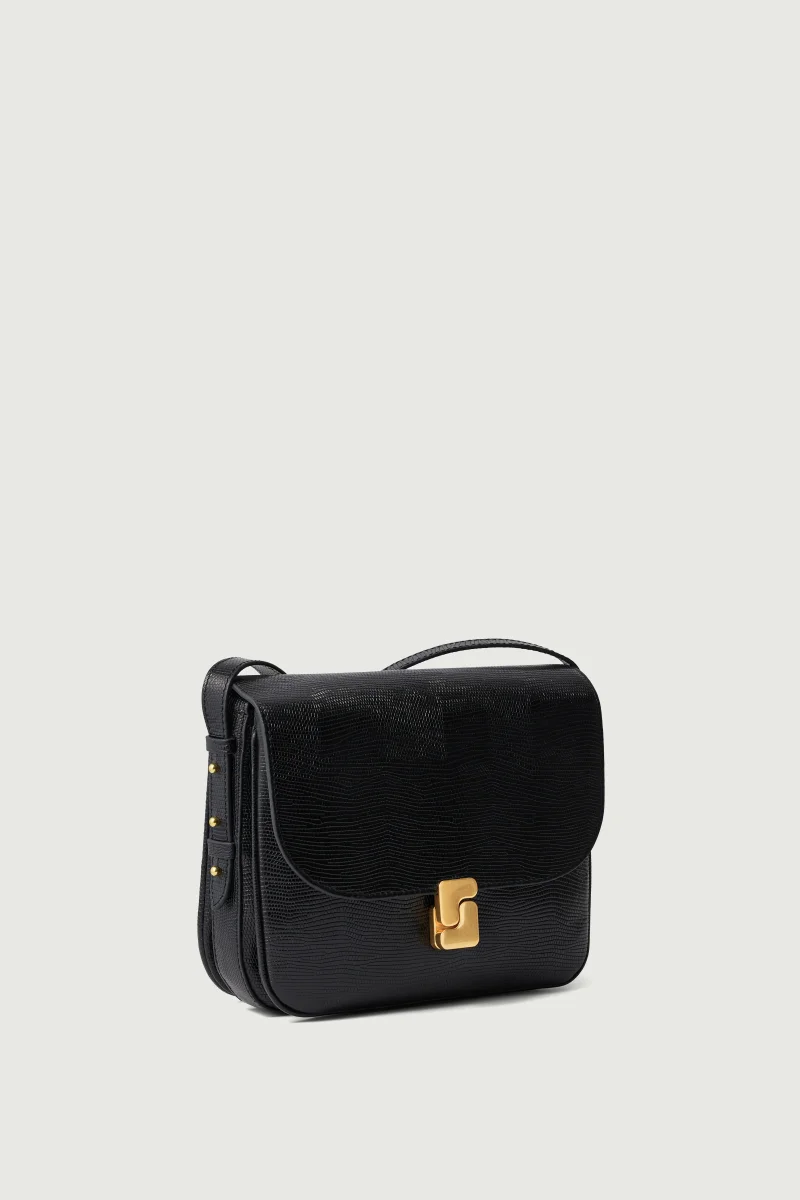 BOLSO BELLISSIMA MAXI NEGRO LAGARTO - Imagen 3
