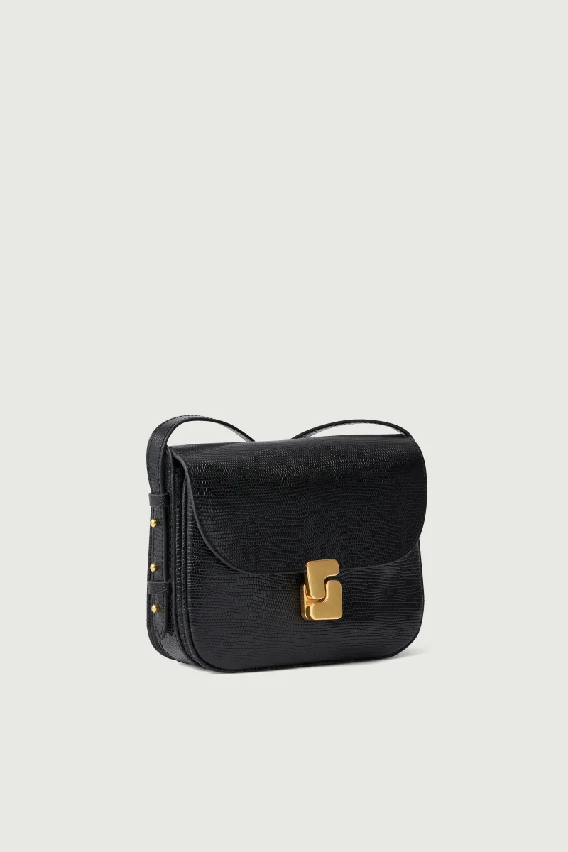 BOLSO BELLISSIMA MINI NEGRO LAGARTO - Imagen 3