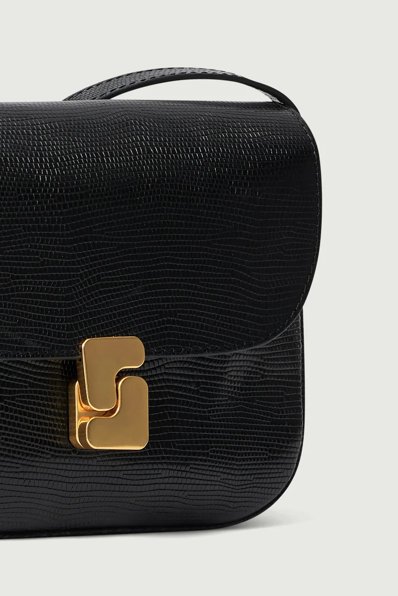 BOLSO BELLISSIMA MINI NEGRO LAGARTO - Imagen 4