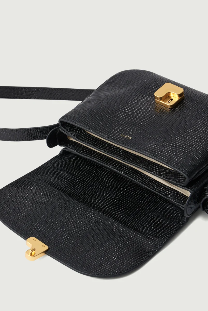 BOLSO BELLISSIMA MINI NEGRO LAGARTO - Imagen 5