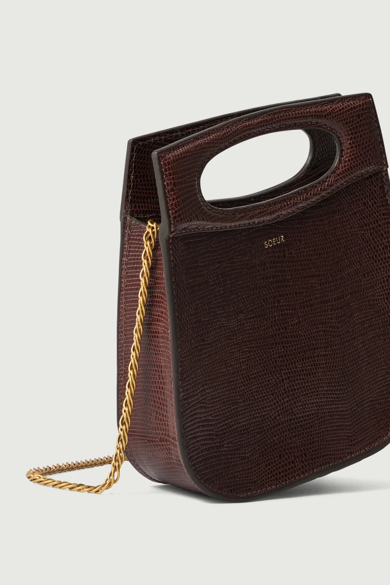 BOLSO CHERI MINI CHOCOLATE LAGARTO - Imagen 5