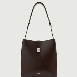 BOLSO BELLO MARRÓN CÁLIDO CIERRE PLATEADO