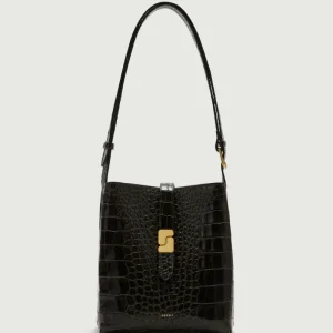 BOLSO BELLO MINI VERDE OLIVA EFECTO COCODRILO