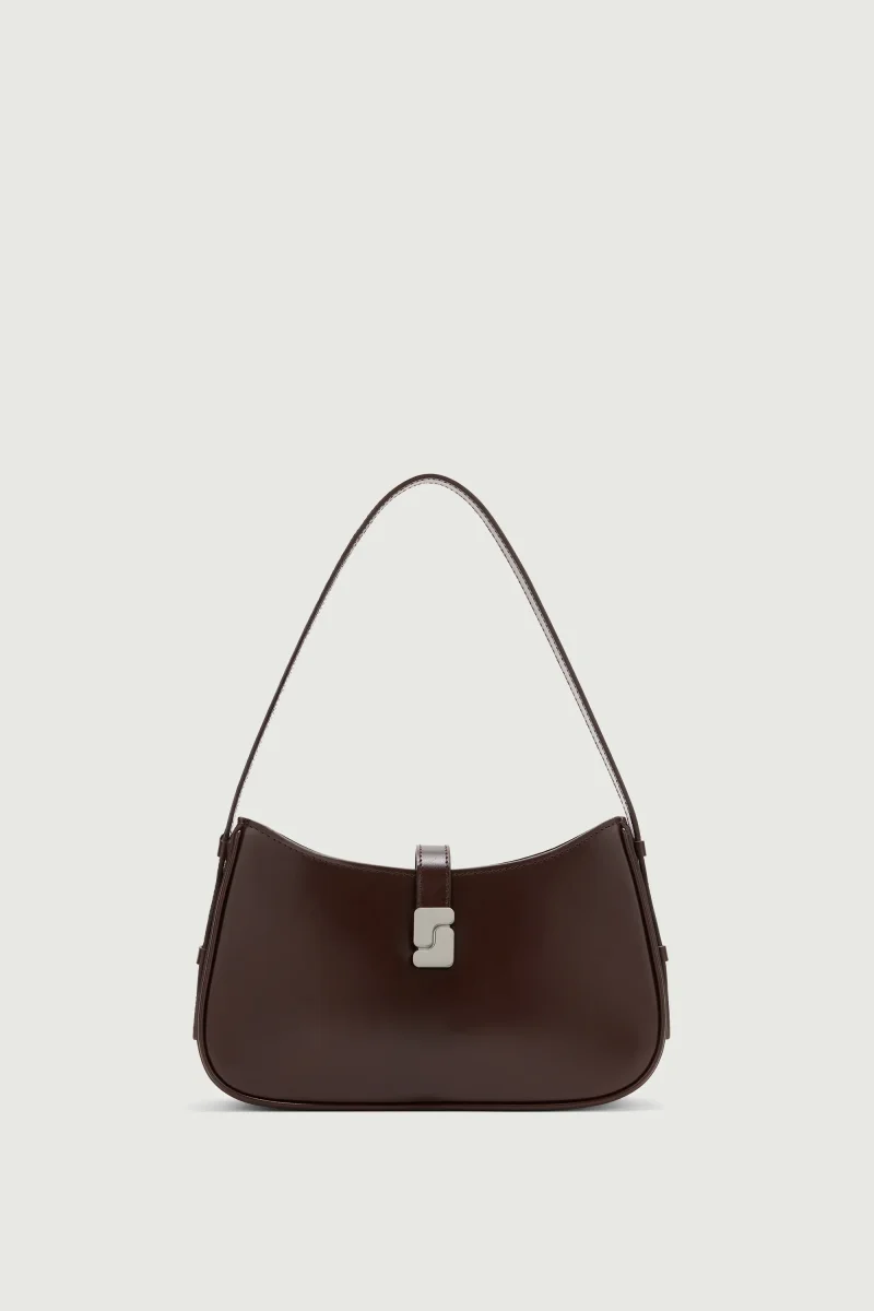 BOLSO BONNIE CHOCOLATE CIERRE PLATEADO - Imagen 2