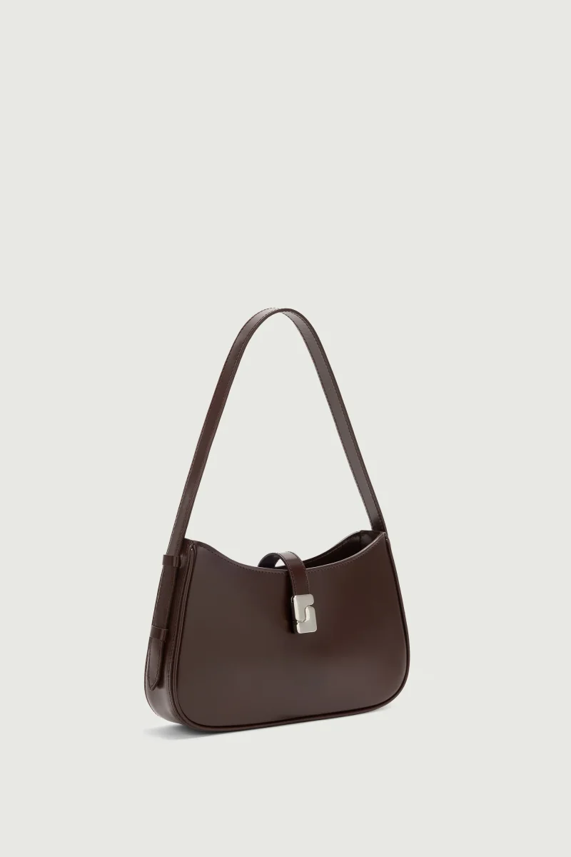 BOLSO BONNIE CHOCOLATE CIERRE PLATEADO - Imagen 3