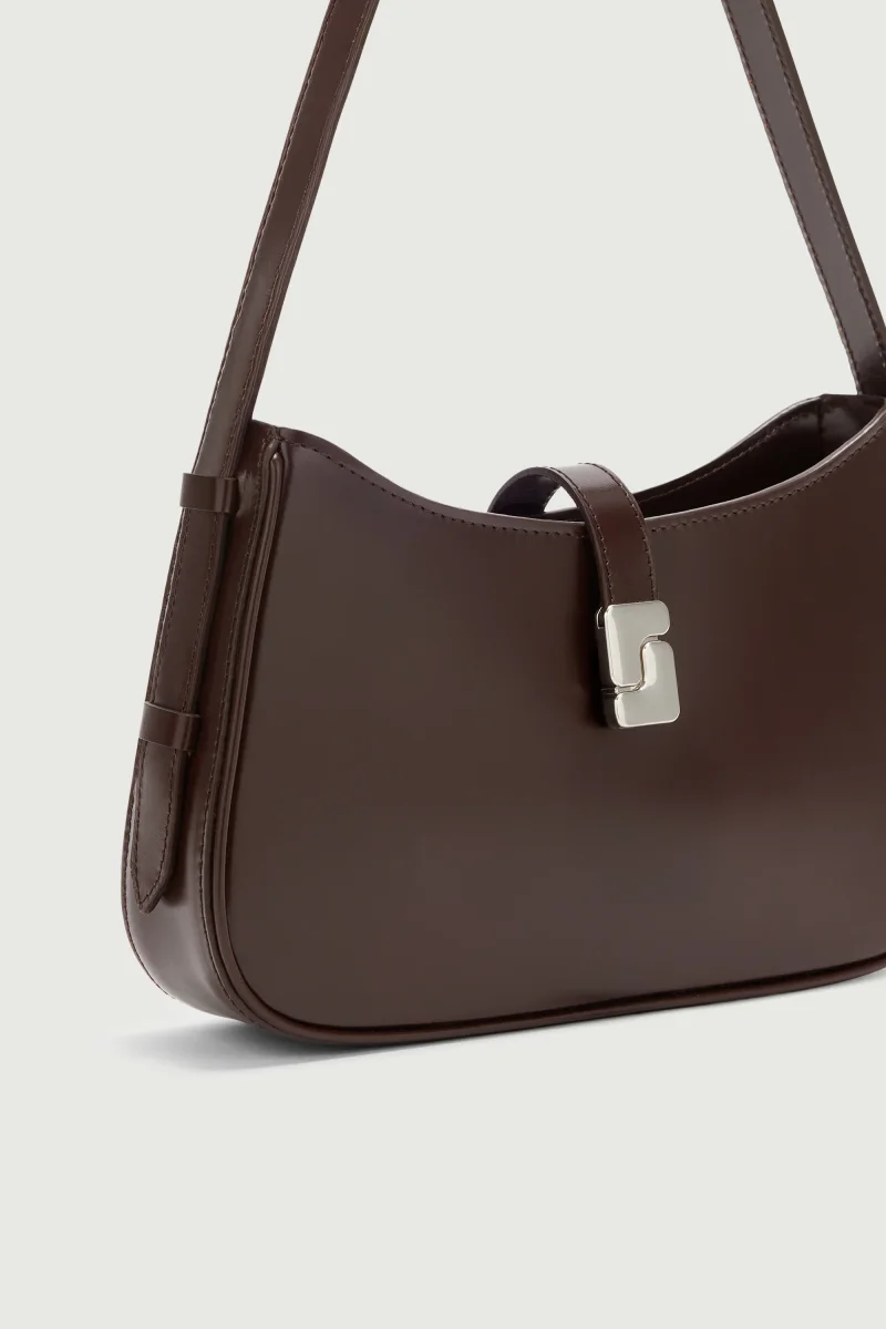 BOLSO BONNIE CHOCOLATE CIERRE PLATEADO - Imagen 4
