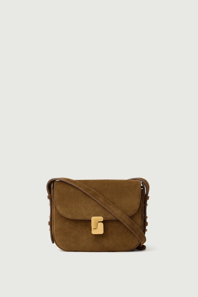 BOLSO BELLISSIMA MINI CARAMELO CUERO FLOR