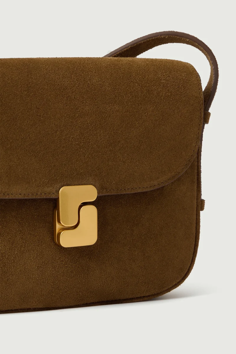 BOLSO BELLISSIMA MINI CARAMELO CUERO FLOR - Imagen 4